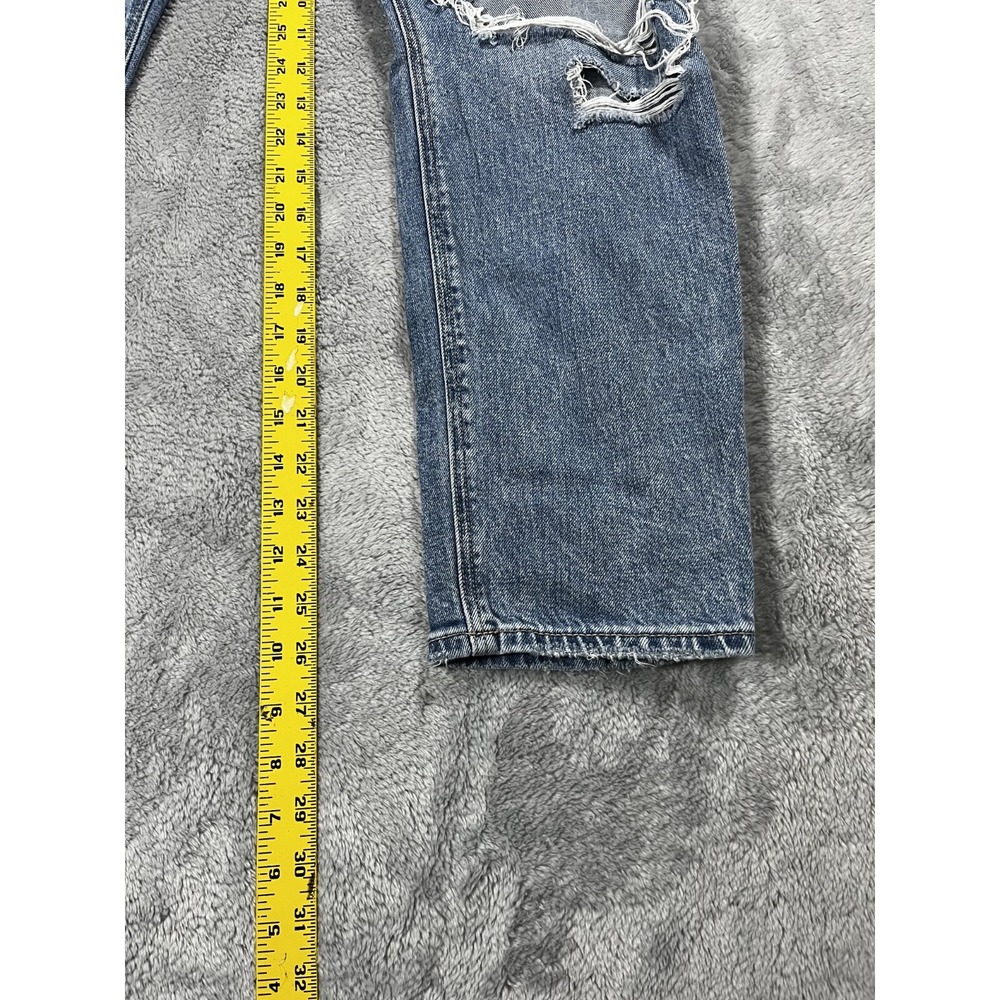 New American Eagle Jeans Women 10 Blue Distressed Highest Rise Mom Jean - Picture 6 of 14